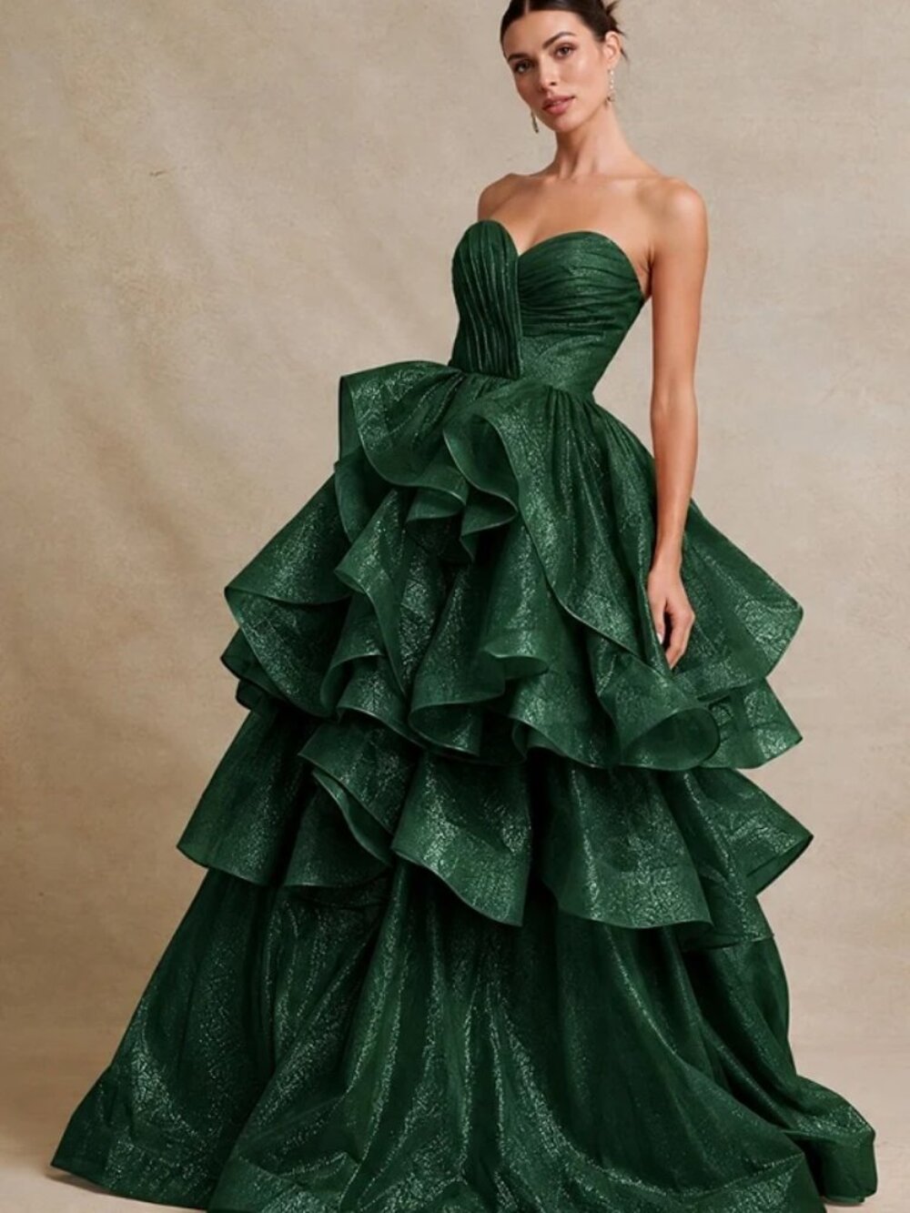 PAGEANT DRESS.HUNTER GREEN,SILVER,GOLD,TWO PIECE SHORT OR LONG FORMAL PROM GOWN